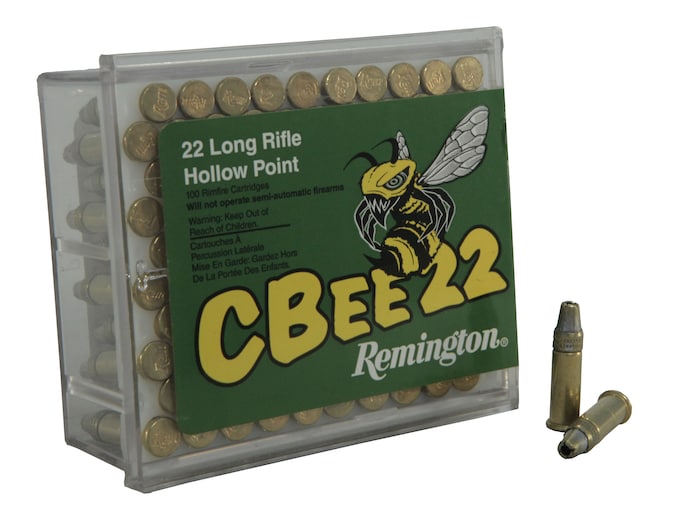 Remington Cbee 22LR Ammo 33 Grain Plated Hollow Point Box of 100