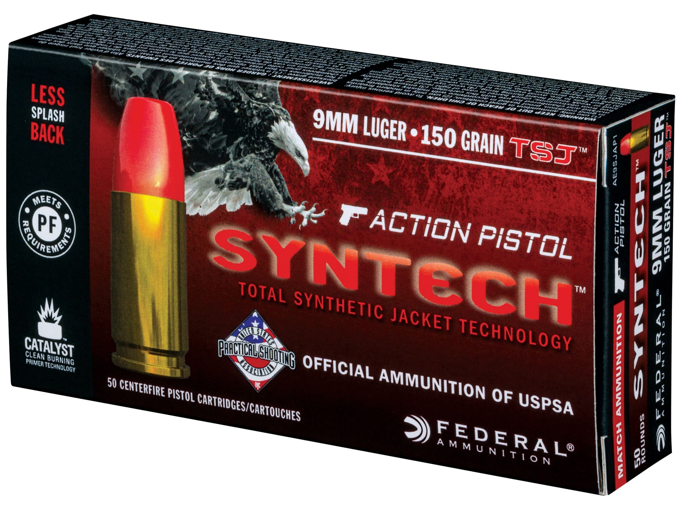 Federal Syntech Action Pistol Ammunition 9mm Luger 150 Grain Total Synthetic Jacket