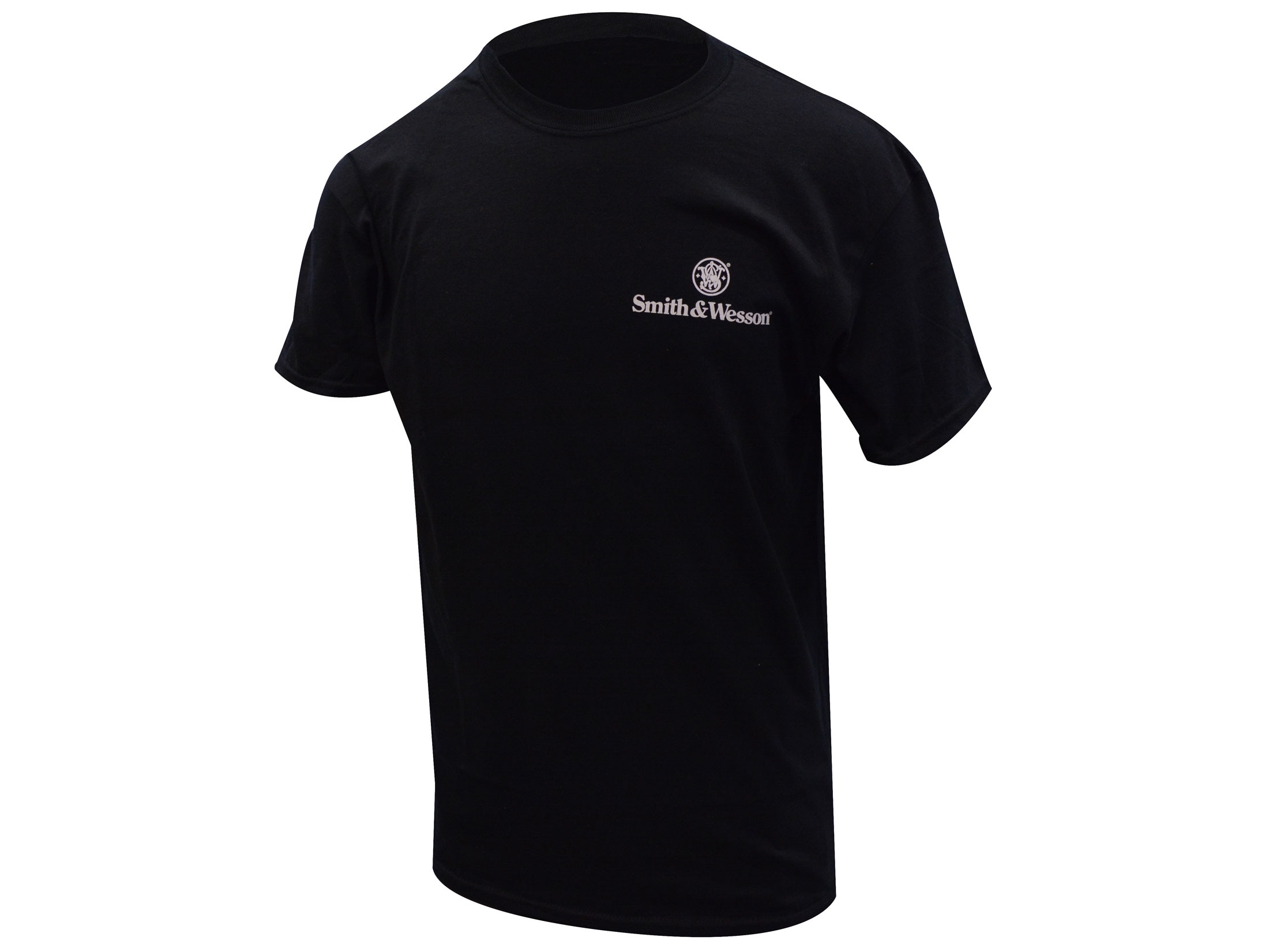 Smith & Wesson Men's Chrome Logo T-Shirt Short Sleeve Cotton Black