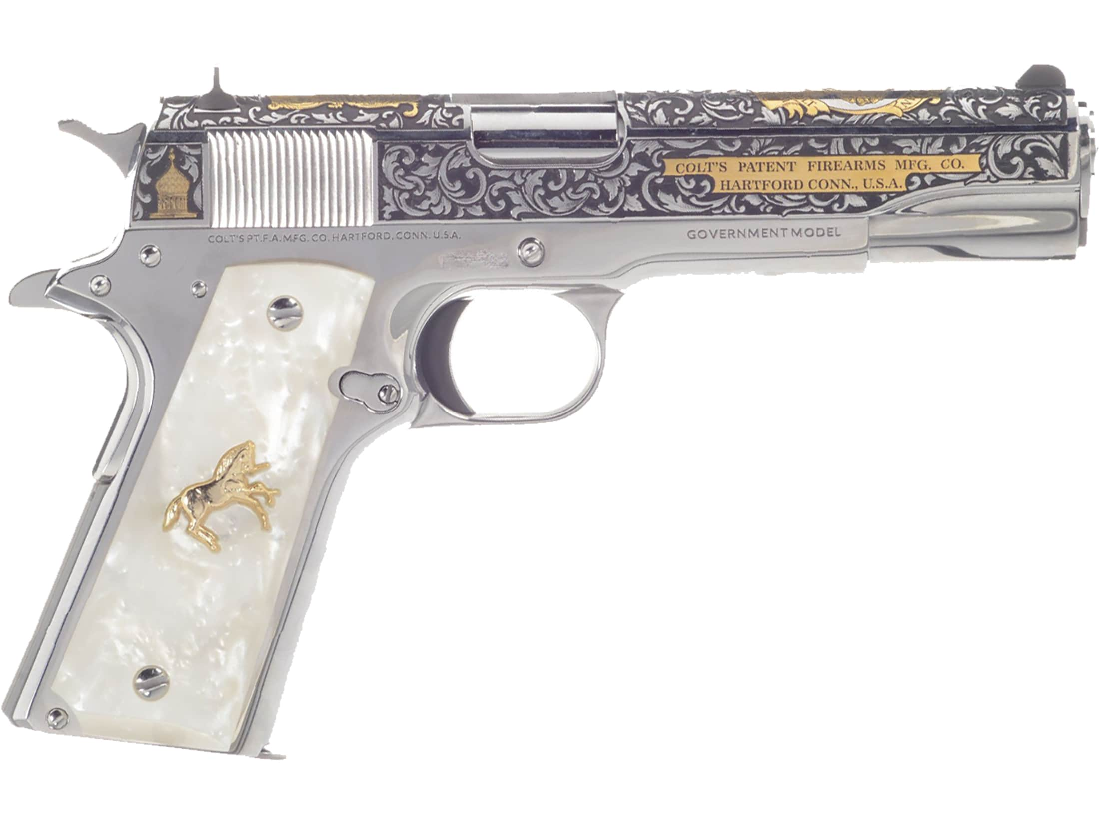 Colt 1911 Silver Engraved