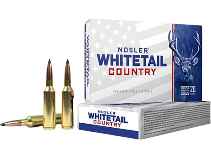 Nosler Whitetail Country 243 Winchester Ammo 100 Grain Solid Base Jacketed Soft Point Box of 20
