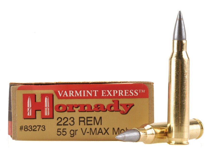 Hornady Varmint Express Ammo 223 Remington 55 Grain V-Max Moly Box of.
