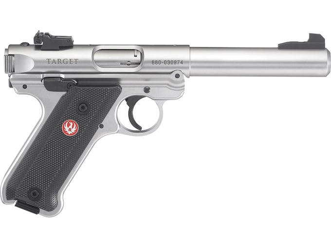 Ruger Mark IV Target 22LR Pistol 5.5″ Barrel 10+1 Round Stainless Slide Black Grip Stainless Frame