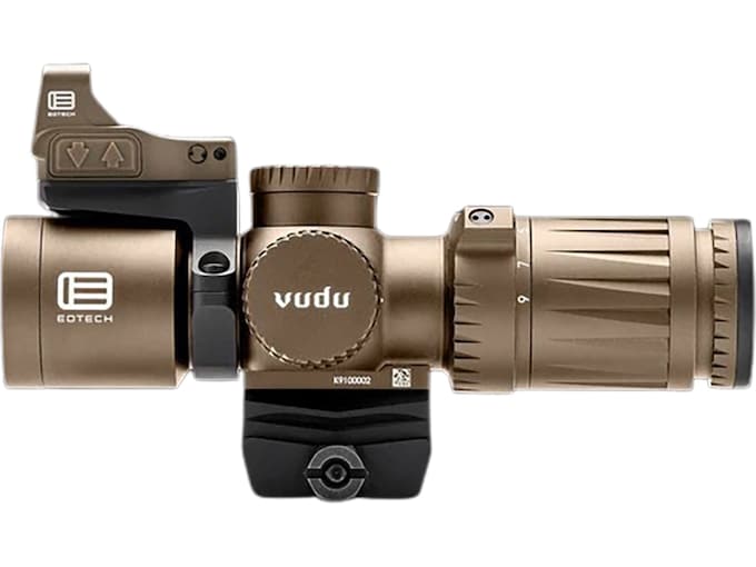 EOTech Vudu Ultra-Short Rifle Scope 34mm Tube 3-9x 32mm Illuminated MR5 Reticle Flat Dark Earth with EFLX Red Dot Ring Kit