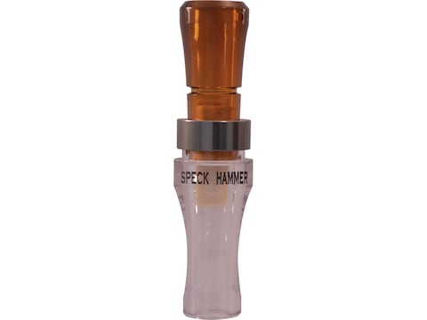 Buck Gardner Speck Hammer Polycarbonate Goose Call Clear and Bourbon