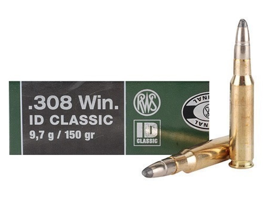 RWS ID Classic Ammo 308 Winchester 150 Grain Torpedo High Shock Bonded