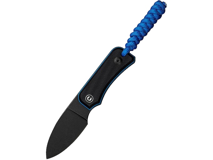 CIVIVI Knife Baby Banter Fixed Blade Knife 2.39″ Drop Point Nitro-V Black Stonewash Blade G-10 Handle Black/Blue