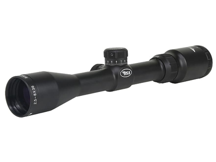 BSA Tactical Weapon Rifle Scope 2.5-8x 36mm Mil-Dot Reticle Matte