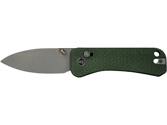 WEKNIFE Banter 2 Thumb Stud & Crossbar Lock Knife Green Canvas Micarta Handle | USA Gun Store