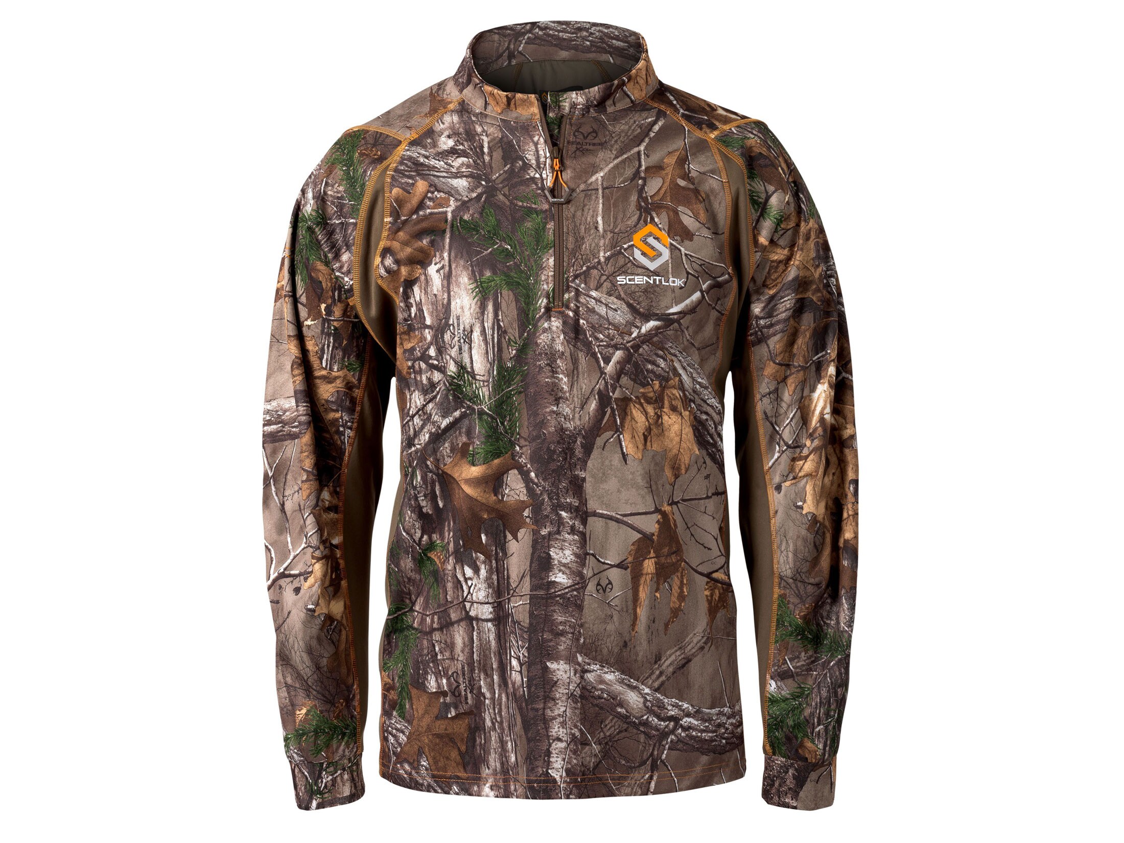 Scent-Lok Men's Attack Quarter Zip Shirt Long Sleeve Polyester