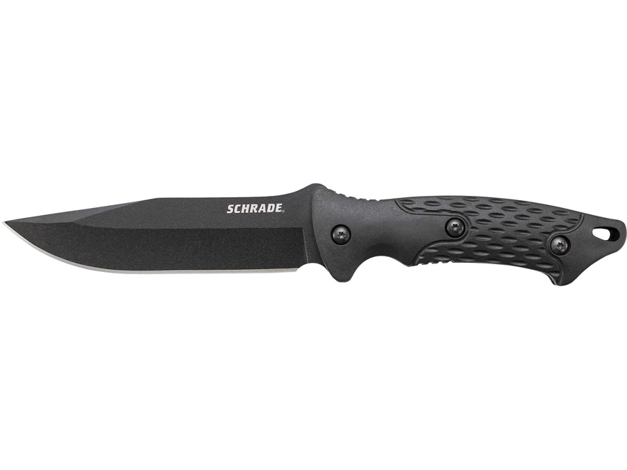 Schrade Full Tang Fixed Blade Hunting Knife 4.9 Black Clip Point