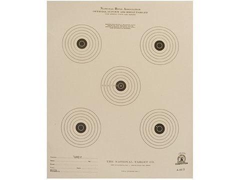 NRA Official Air Rifle Targets A-44/5 15' Air Rifle Paper Package of 100
