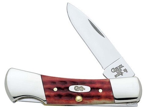 Case Small Lockback Folding Knife 1.875" Drop Point Stainless Steel Blade Old Red Pocke...