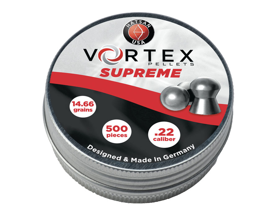 Hatsan Vortex Supreme Air Gun Pellets 25 Cal 19.91 Grain Round Nose