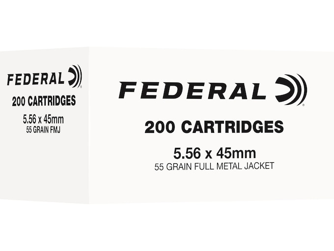 Federal Training 5.56x45mm NATO Ammo 55 Grain Full Metal Jacket Case of 1000 (5 Boxes of 200)