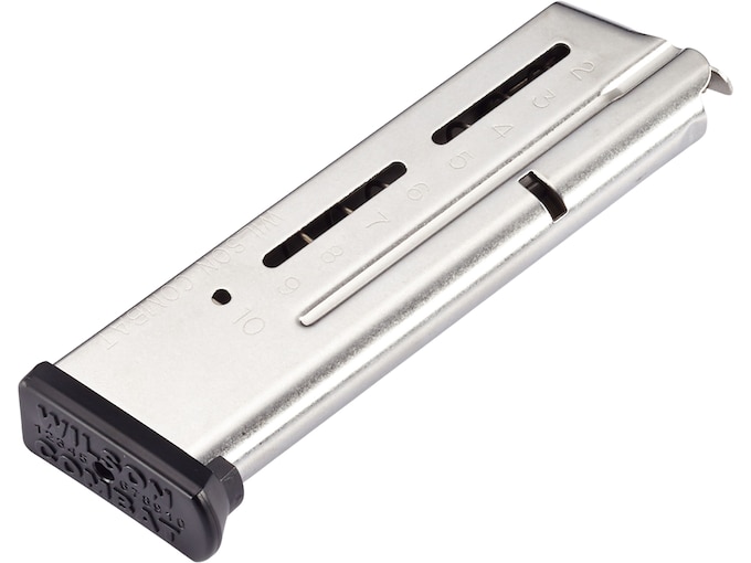 Wilson Combat Elite Tactical ETM 1911 Government, Commander Magazine with Base Pad 38 Super 10-Round Stainless Steel