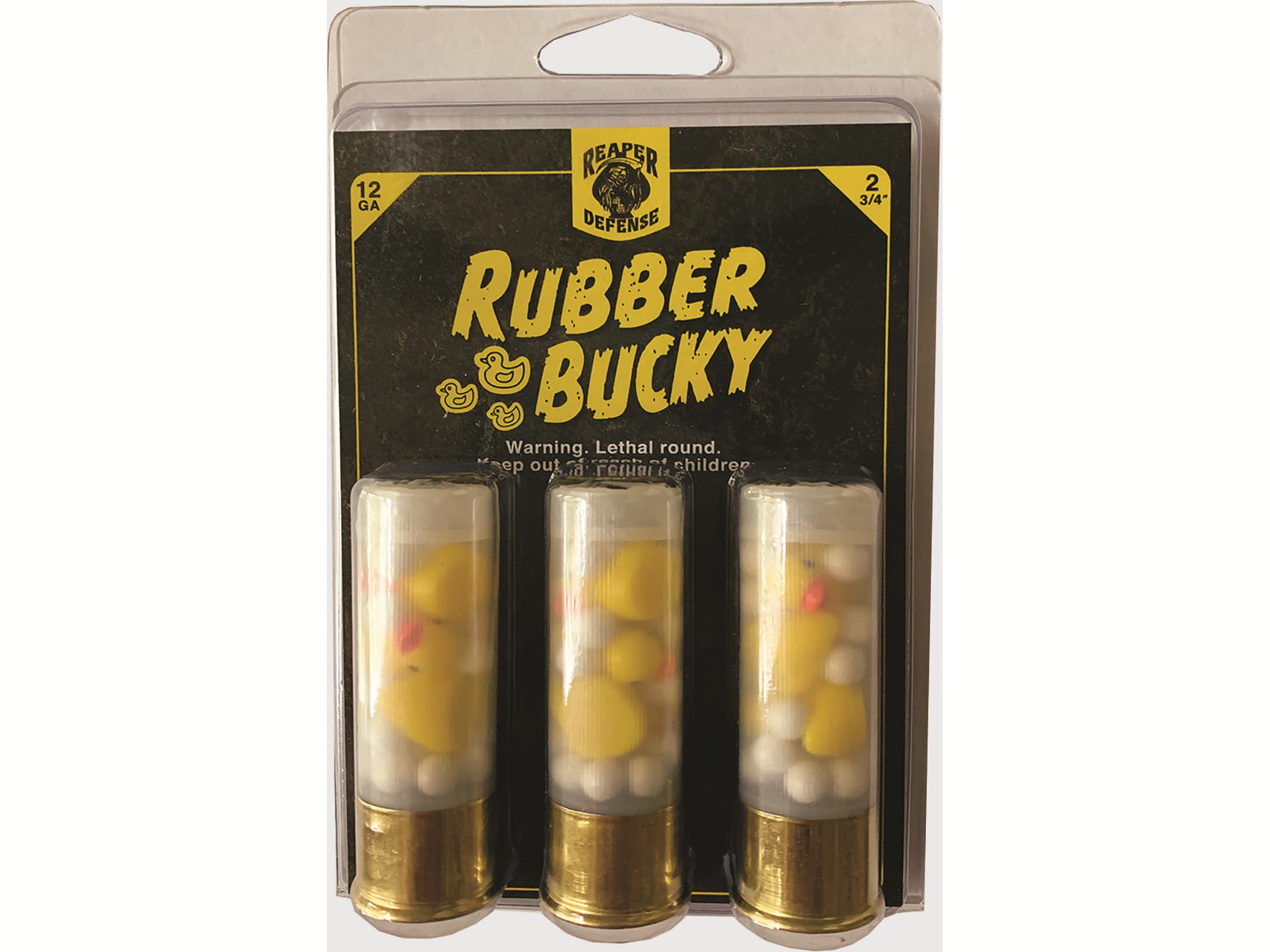 Reaper Defense Rubber Bucky Ammo 12 Ga 2-3/4 Plastic Shot Ducks 3PK