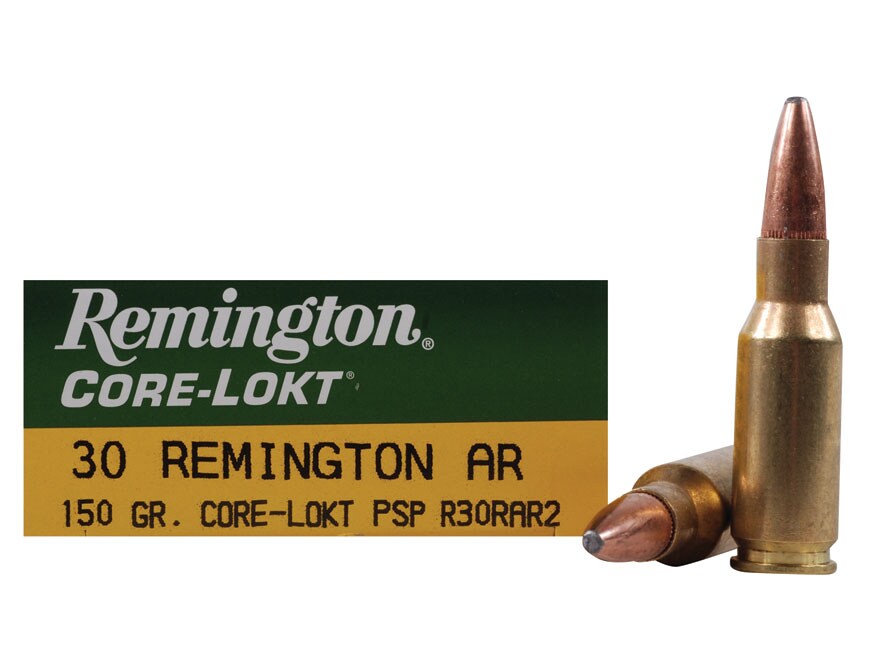 Remington Core-Lokt Ammo 30 Remington AR 150 Grain Core-Lokt Pointed.