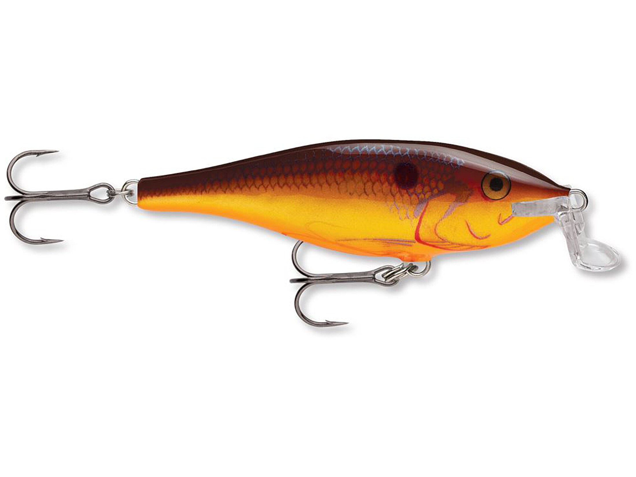 VMC Black Nickel Hooks Rapala Shad Rap 07 Crawdad - Balsa Wood