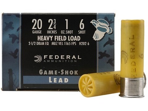 Federal Game-Shok Heavy Field Load Ammunition 20 Gauge 2-3/4" 1 oz