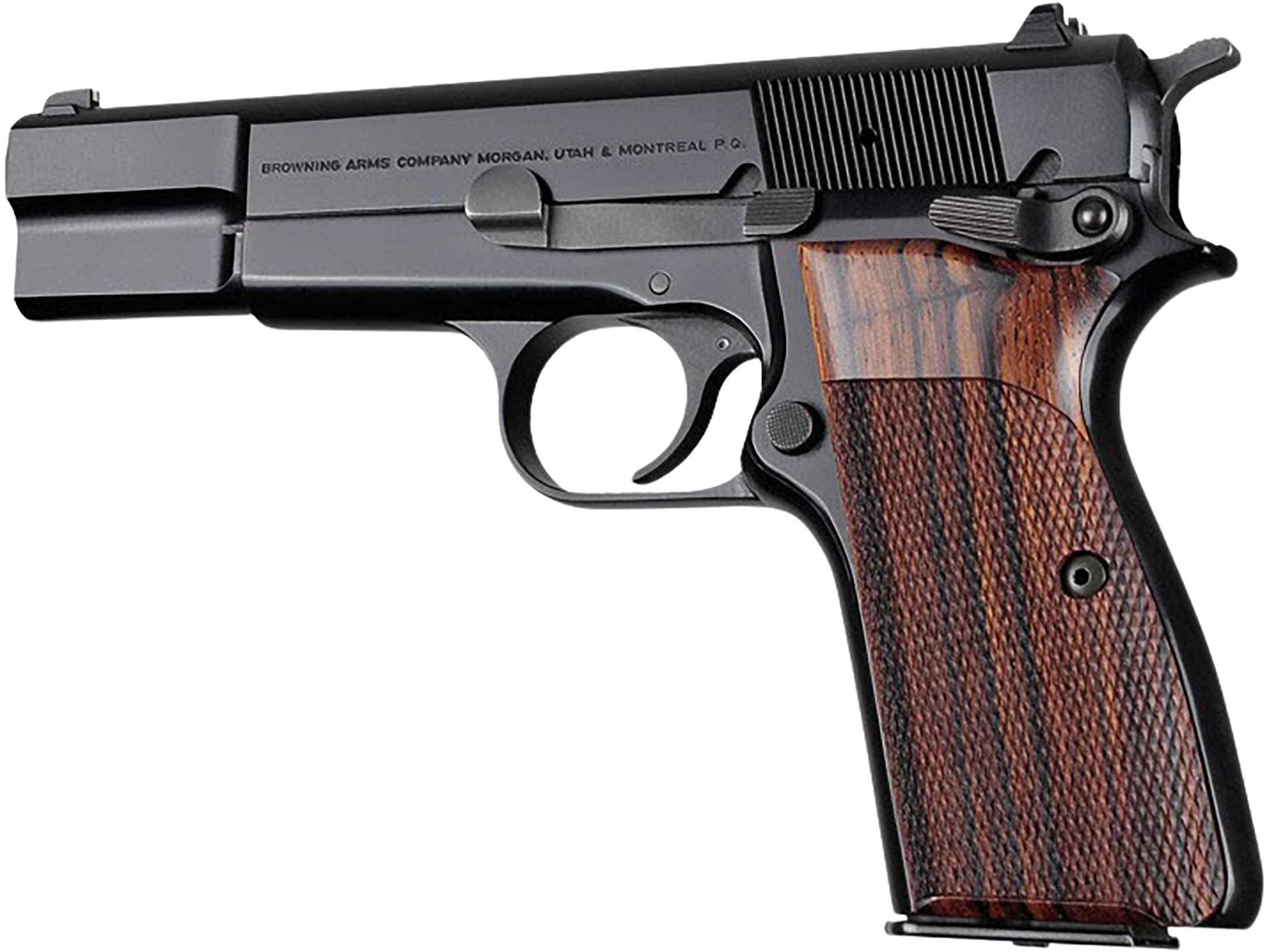 Hogue Fancy Hardwood Grips Browning Hi Power Checkered Pau Ferro