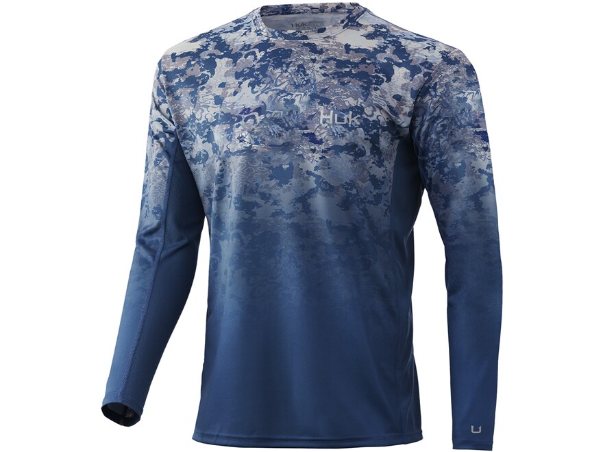 Chemise à manches longues Huk Fishing Icon X Tide Change Fade blanc