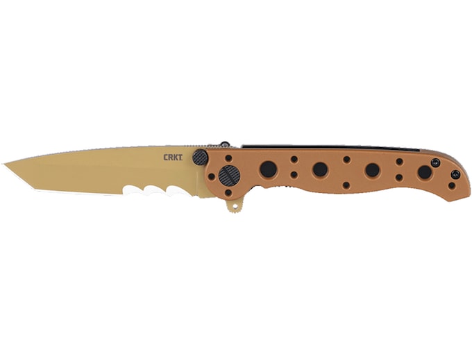 CRKT M16-10DZ Folding Knife 3″ Partially Serrated Tanto Point D2 Titanium Nitride Blade Glass Reinforced Nylon (GRN) Handle Desert Tan