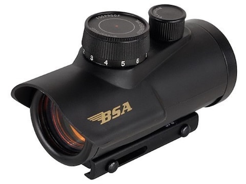 BSA Red Dot Sight 30mm Tube 1x 5 MOA Dot with Integral Weaver-Style Mount Matte