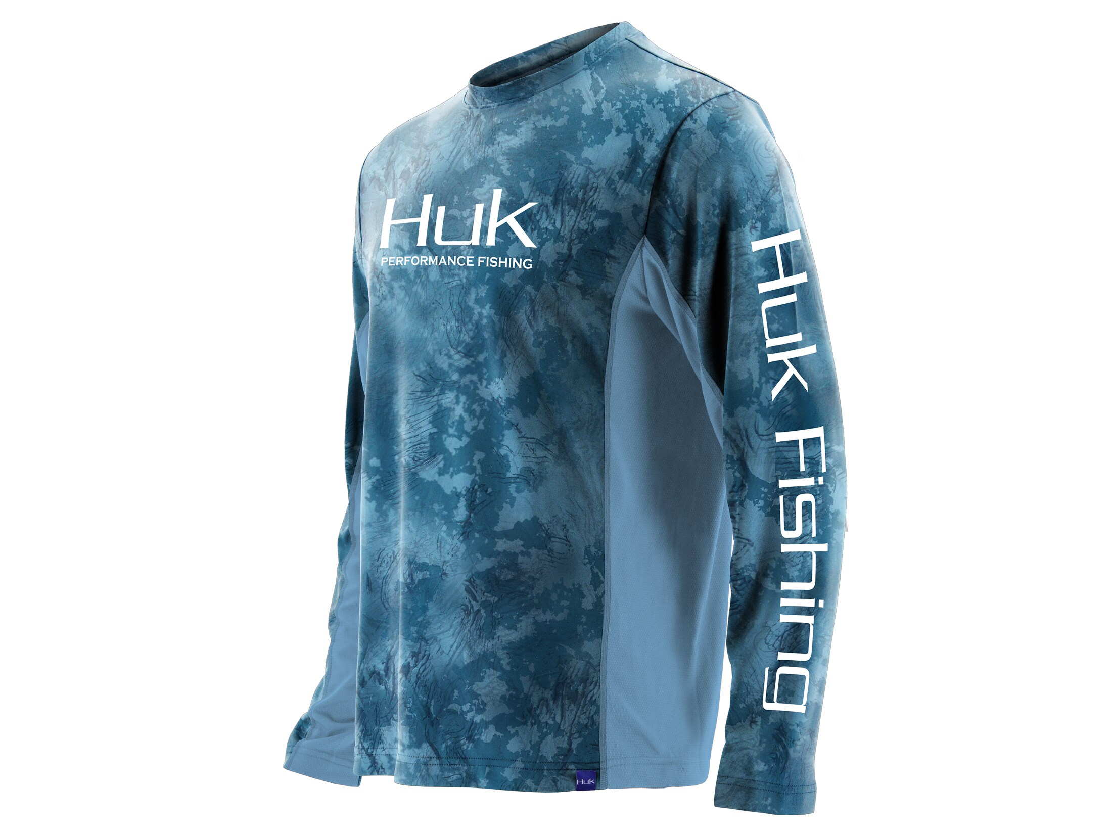 Southern Fin Apparel Sweat à capuche de pêche performant pour homme et femme UPF UV 50+ léger avec capuche, Camouflage bleu, Petit