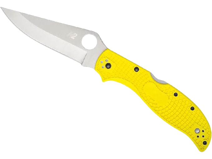 Spyderco Stretch 2 XL Lightweight Salt Pocket Knife 3.95″ Drop Point H-2 Satin Blade Fiberglass Reinforced Nylon (FRN) Handle Yellow