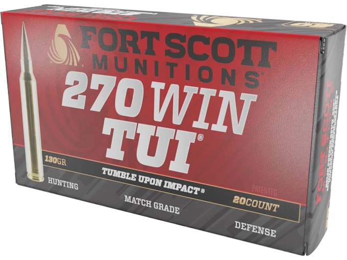 Fort Scott Munitions TUI 270 Winchester Ammo 130 Grain Solid Lead Free Box of 20