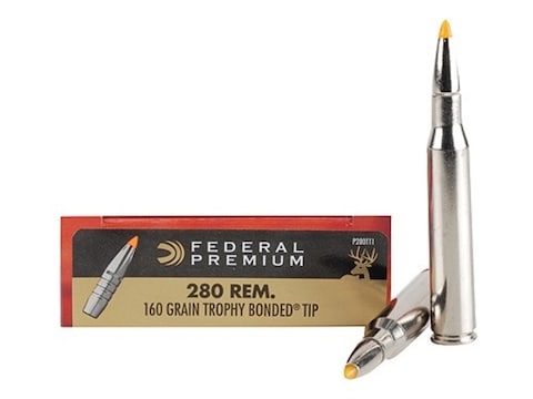 Federal Premium Ammo 280 Remington 160 Grain Trophy Bonded Tip Box Of