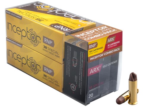Inceptor Ammunition Sport and Carry Combo Pack 38 Special 77 Grain ARX Preferred Defens...