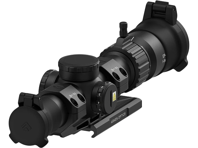 Arken Optics EP8-18 Rifle Scope 34mm Tube 1-8x 28mm Illuminated KL GRID Reticle Matte Black with Rigid Precision 1-Piece Mount