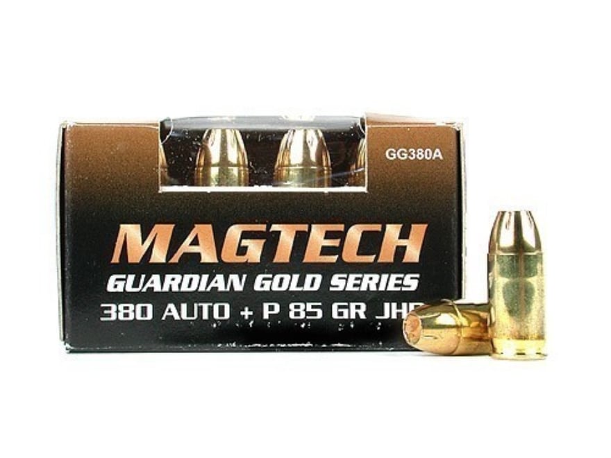 Magtech Guardian Gold Ammo 380 ACP +P 85 Grain Jacketed Hollow Point.