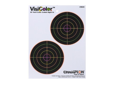 champion visicolor 5 bullseye targets 85 x 11 paper package of 10