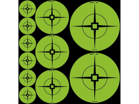 Birchwood Casey Target Spots Assorted Pack Atomic Green (60-1", 30-2", 20-3")