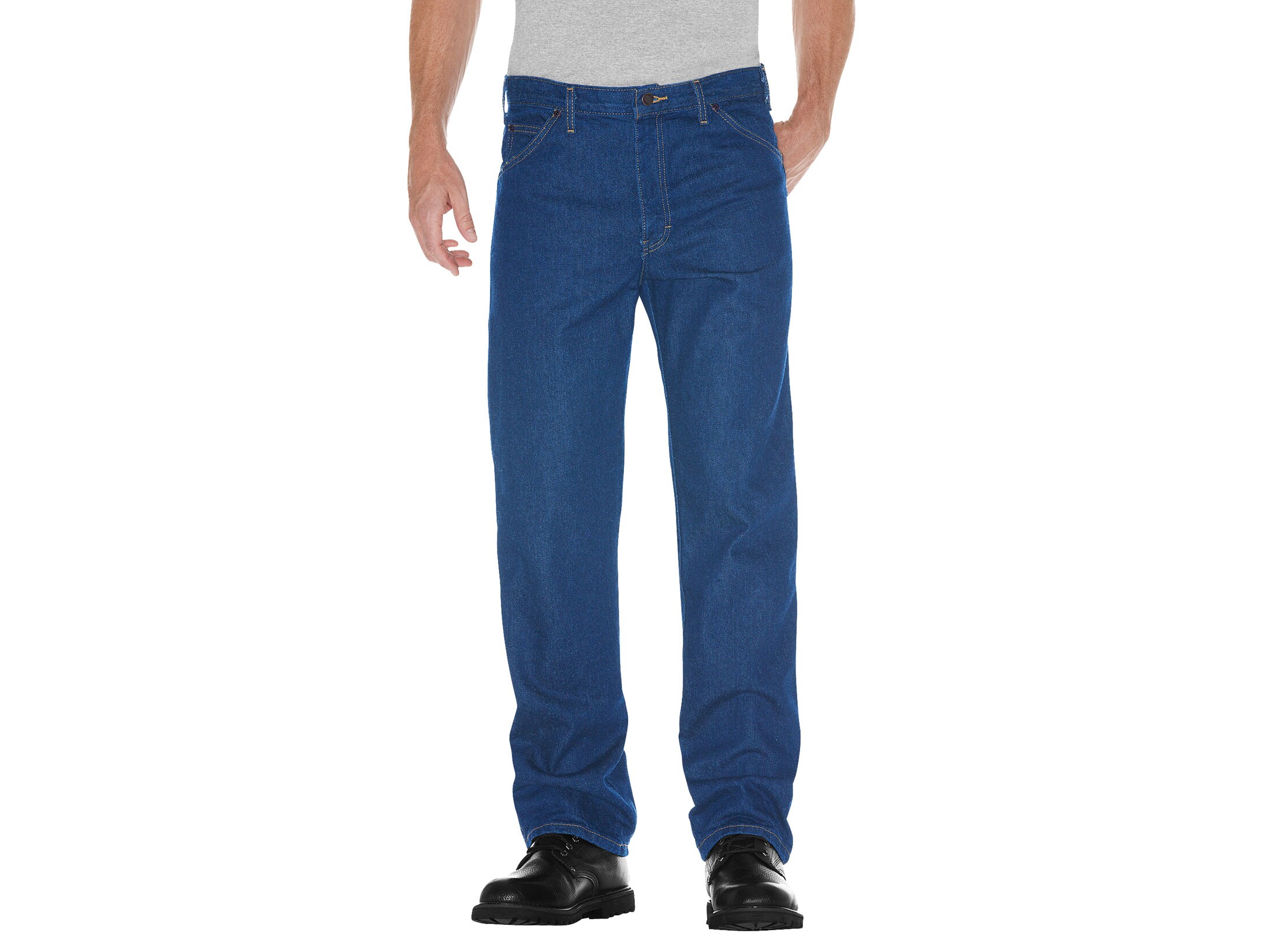 Dickies Men's Regular Straight Fit 5-Pocket Denim Jeans Stonewashed