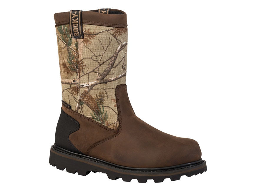Rocky Core 8 SlipOn Hunting Boots Leather Nylon Realtree AP Camo