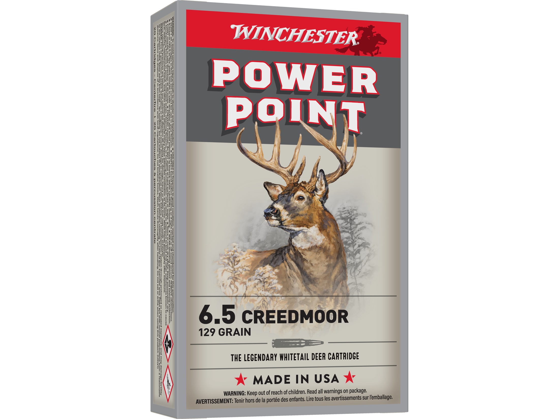 Winchester Super-X Ammunition 6.5 Creedmoor 129 Grain Power-Point