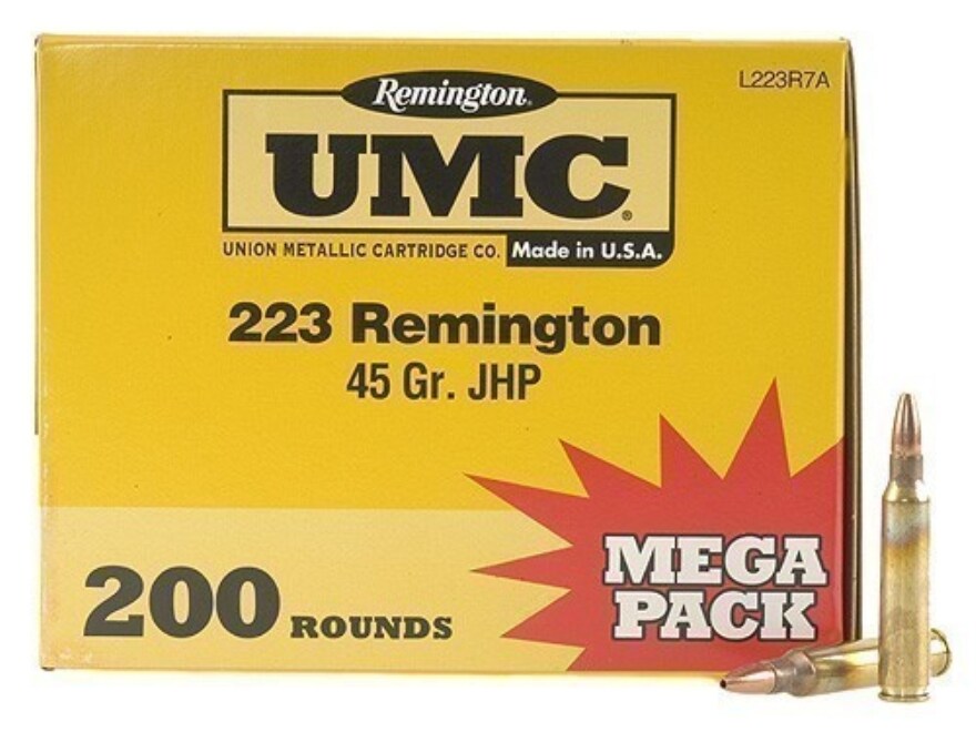 Remington Umc Ammo 223 Remington 45 Grain Jacketed Hollow Point Box Of 