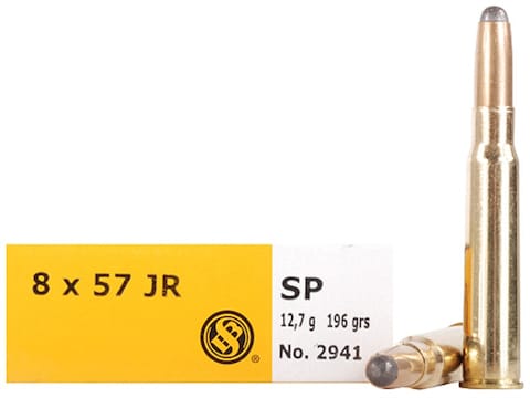 Sellier & Bellot Ammunition 8x57mm JR Mauser (Rimmed Mauser) 196 Grain Soft Point Box o...