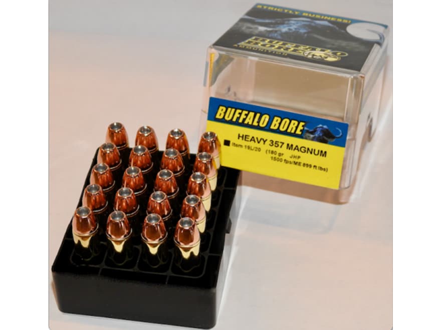 Buffalo Bore Ammunition 357 Magnum 180 Grain Jacketed Hollow Point Box of 20