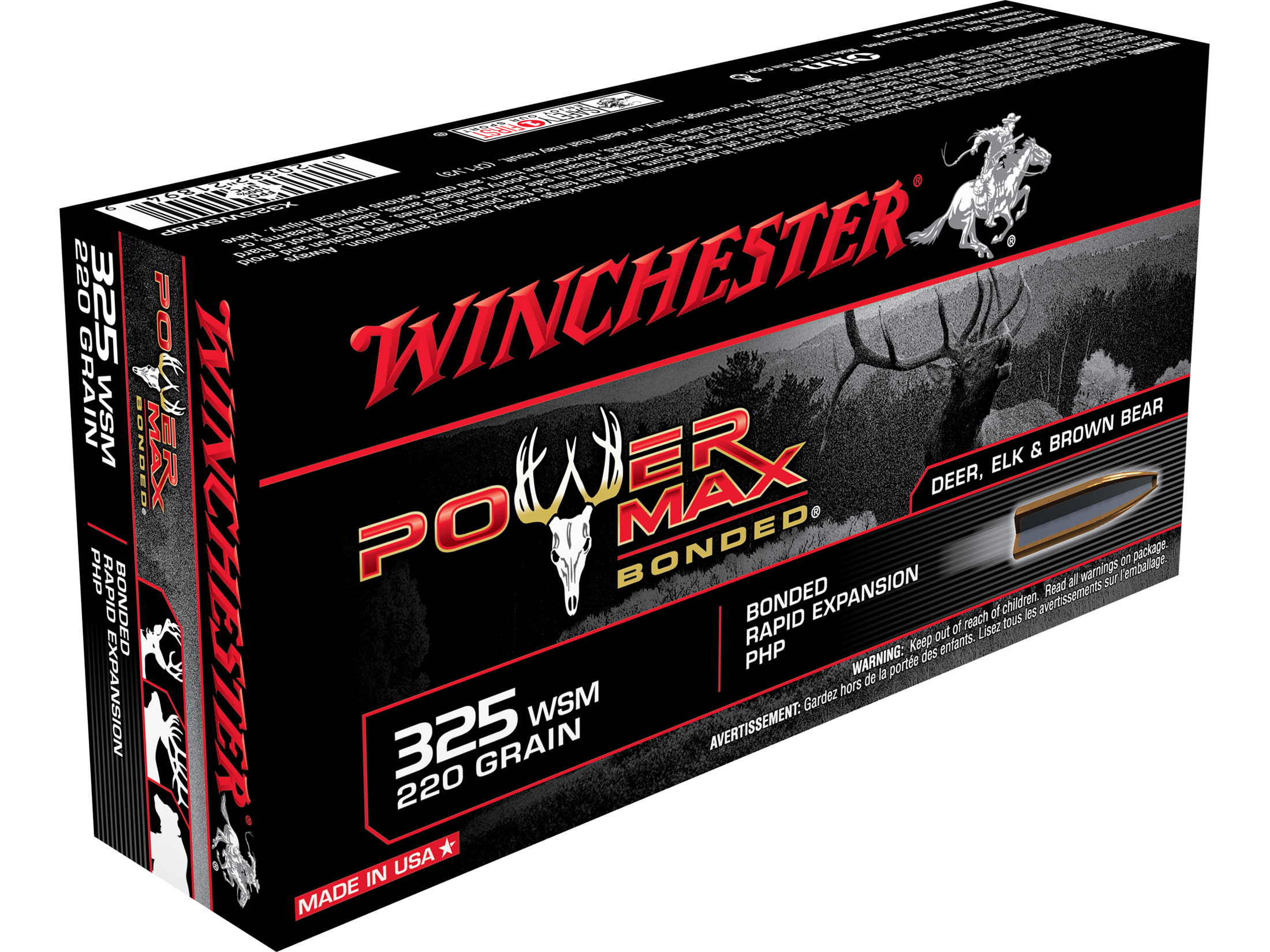 Winchester Power Max Bonded 325 Winchester Short Mag (WSM) Ammo 220