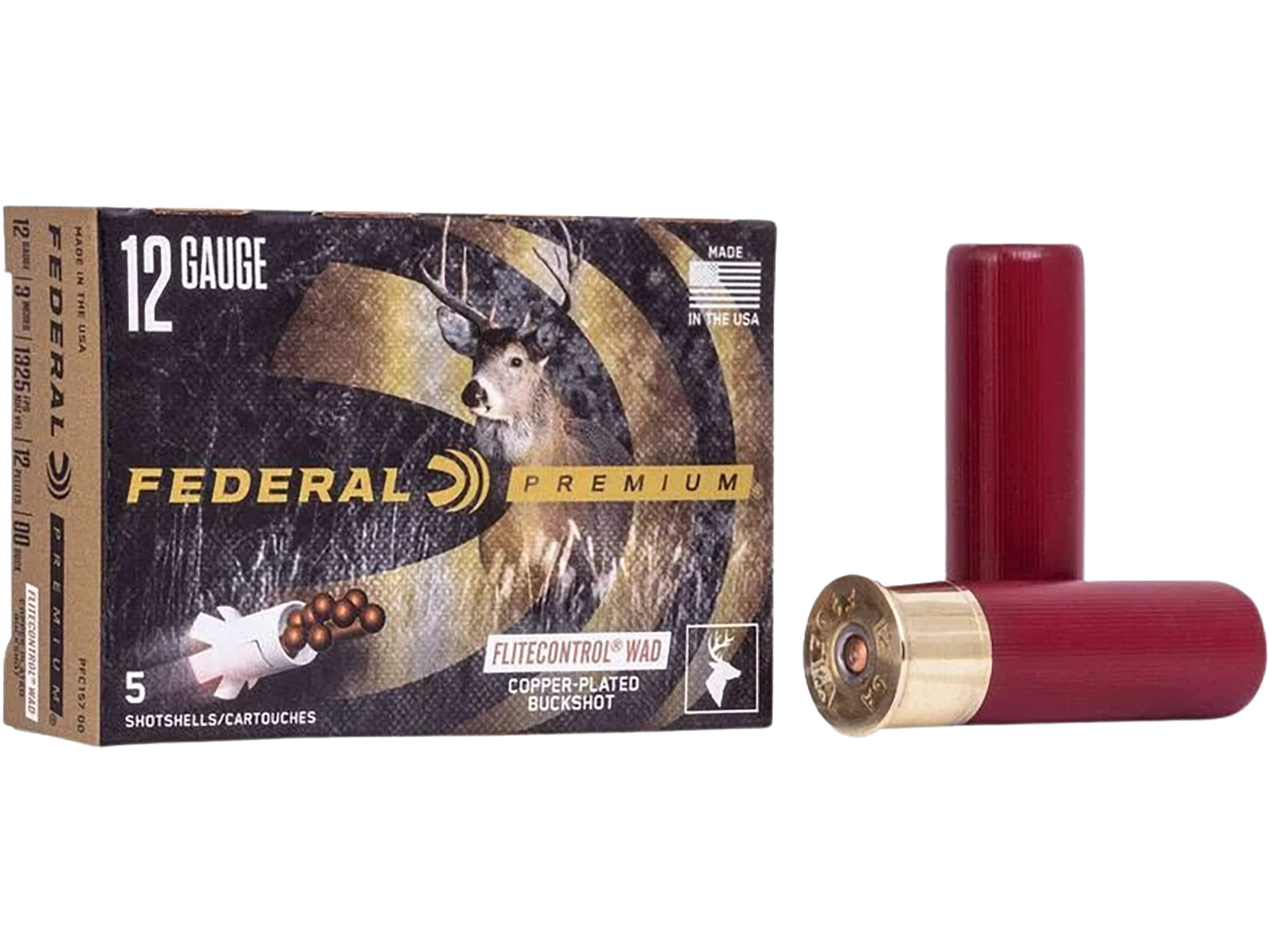 Federal Premium Vital-Shok 12 Ga Ammo 3 #00 Buckshot 12 Pellets Case