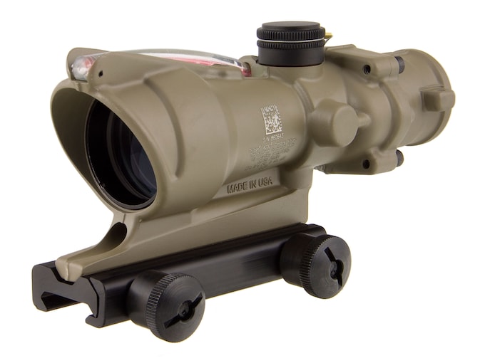 Trijicon ACOG TA31-D Rifle Scope 4x 32mm Dual-Illuminated Red Chevron 223 Remington Reticle with TA51 Flattop Mount Cerakote Flat Dark Earth