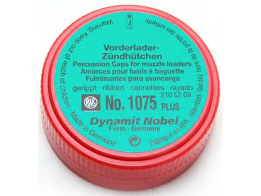 RWS 1075 Plus Percussion Caps #11 Box of 1000 (10 Cans of 100)