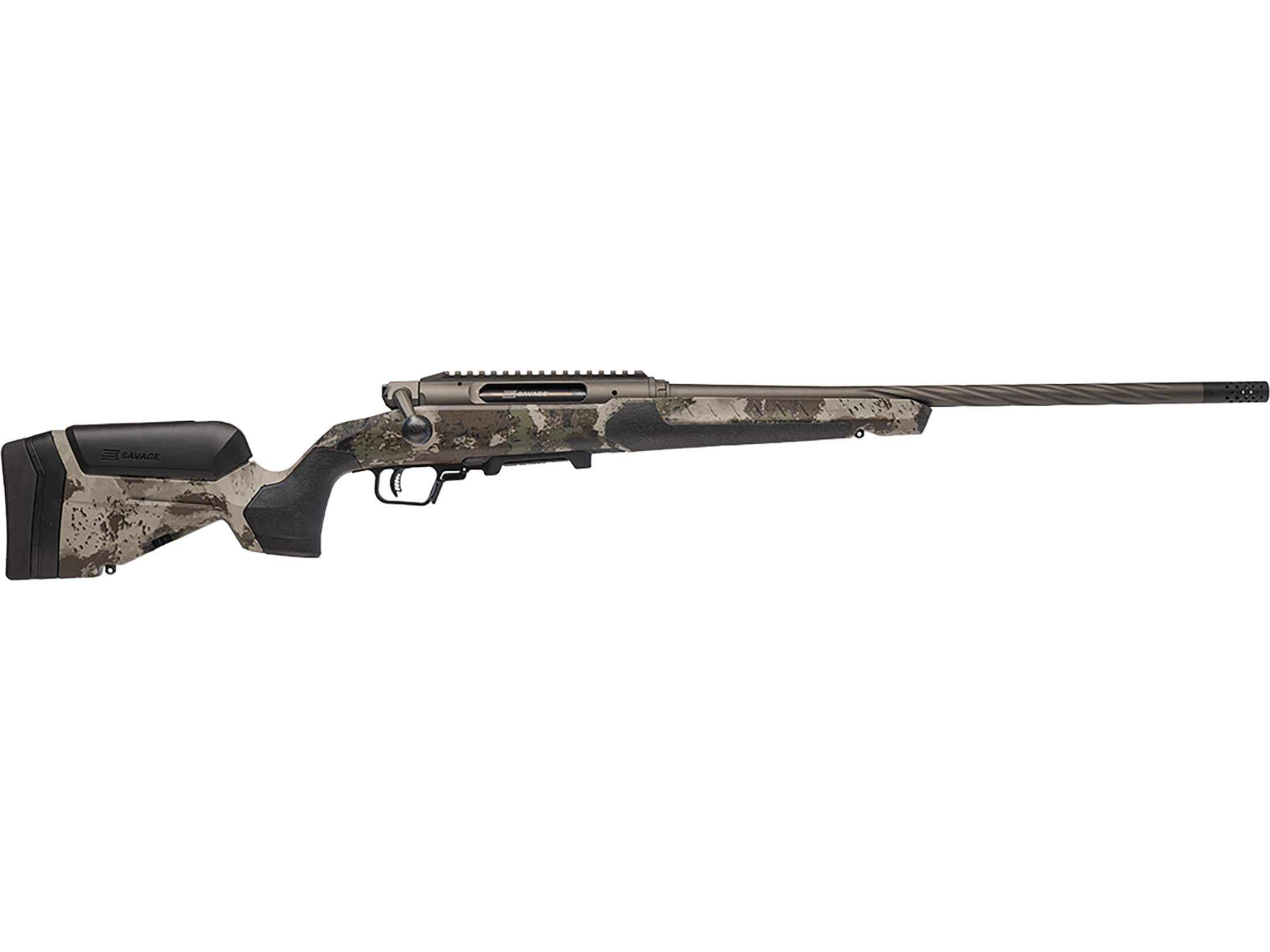 Savage Arms Impulse Core Hunter Pro Straight Pull Rifle 22 Creedmoor 20" Fluted Gun Metal Gray Threaded Barrel Gun Metal Gray Frame Woodland Adjustable Stock
