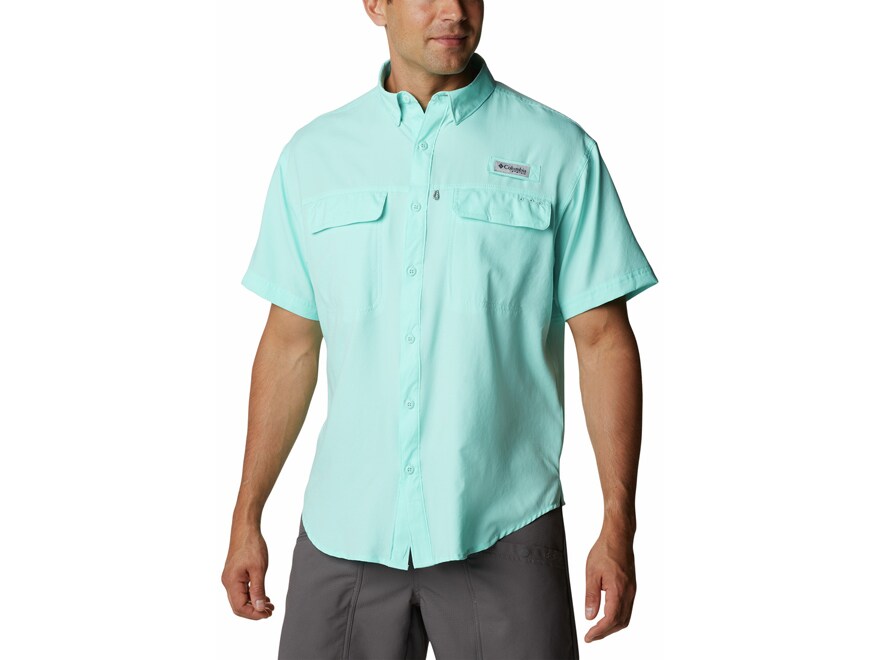 Columbia Men's PFG Skiff Guide Woven Short Sleeve Shirt Gulf Stream