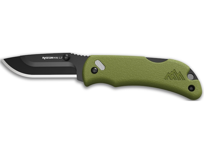 Outdoor Edge Razor Mini Pocket Knife 2.2″ Drop Point Stainless Steel Black Blade Glass Reinforced Nylon (GRN) Handle Olive Drab,